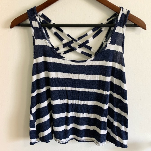 Lafiance Striped Crop Top - Picture 1 of 3